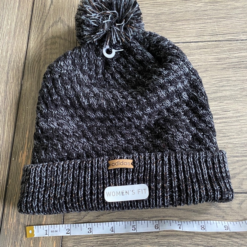 New Adidas Lux Knit Beanie with Pom